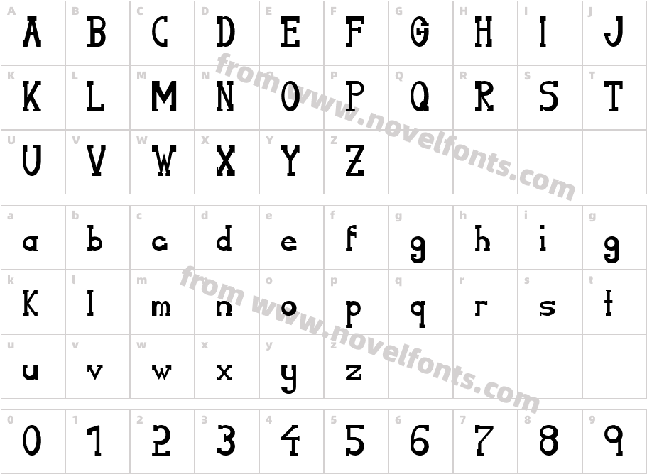 Serifon NormalCharacter Map