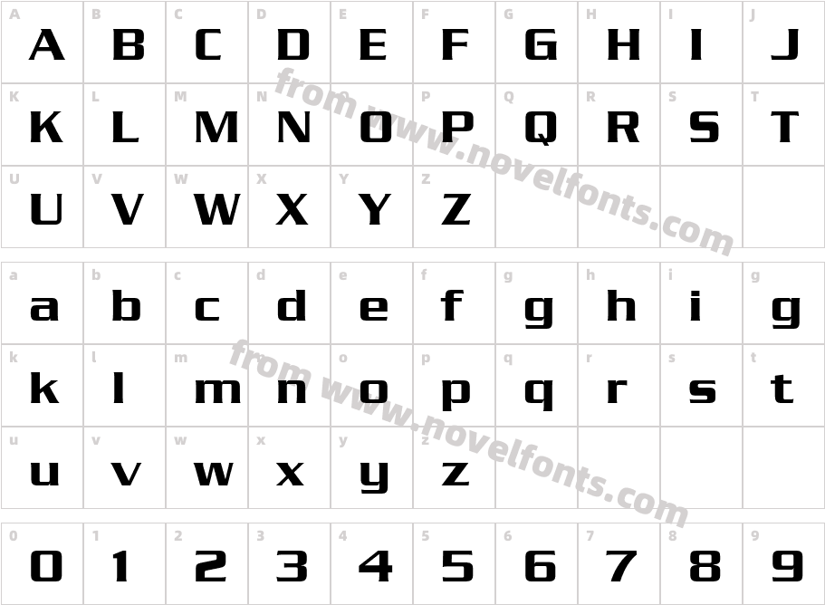 Serpentine-MediumCharacter Map