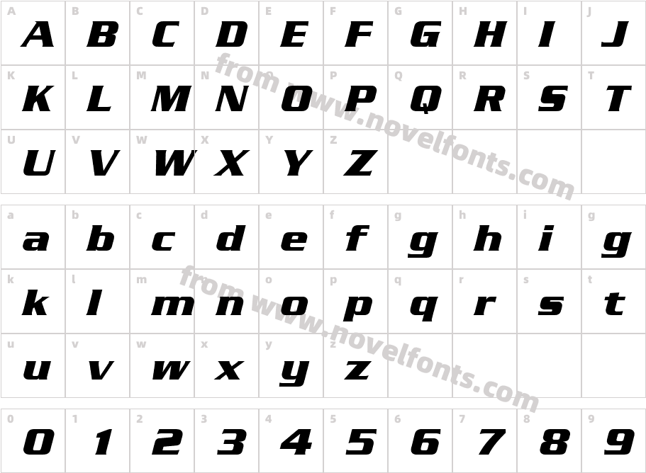 SerpentineDBol ItalicCharacter Map