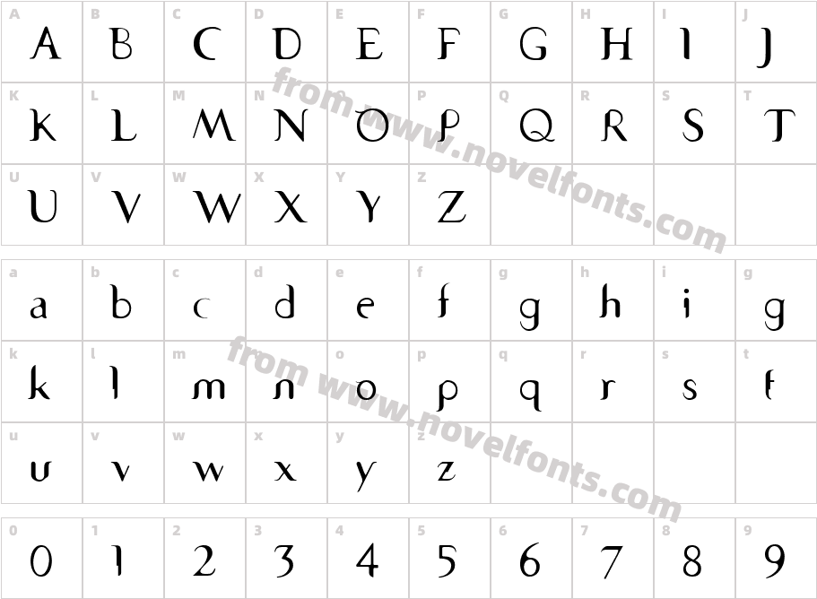 SevenSerifICGCharacter Map