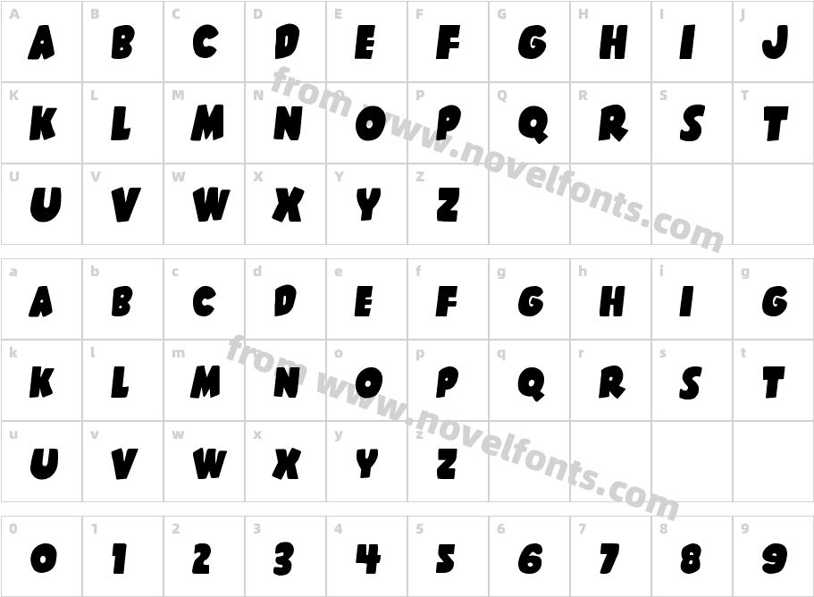 Shablagoo Semi-ItalicCharacter Map