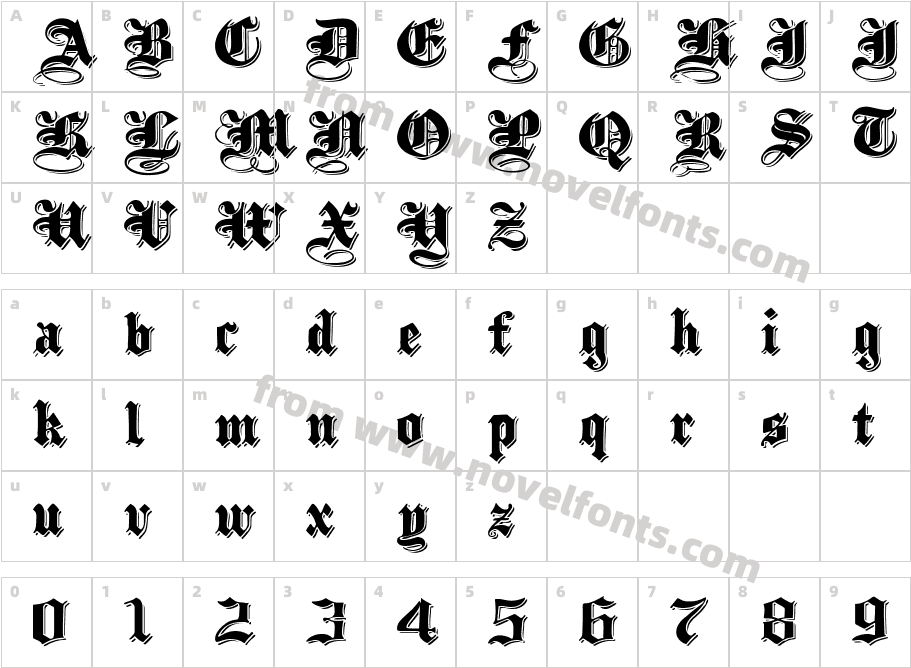 ShadowedBlackWide NormalCharacter Map