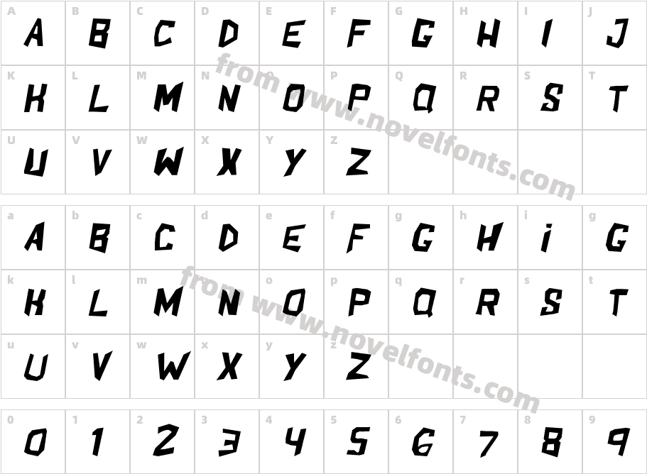 ShakeAndBake-ItalicCharacter Map