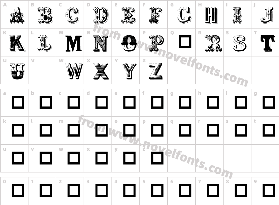 Shambhala Initials PlainCharacter Map