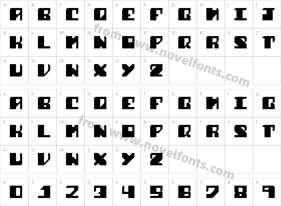 Shark Fins RegularCharacter Map