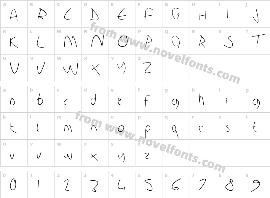 Sharon Lipschutz HandwritingCharacter Map