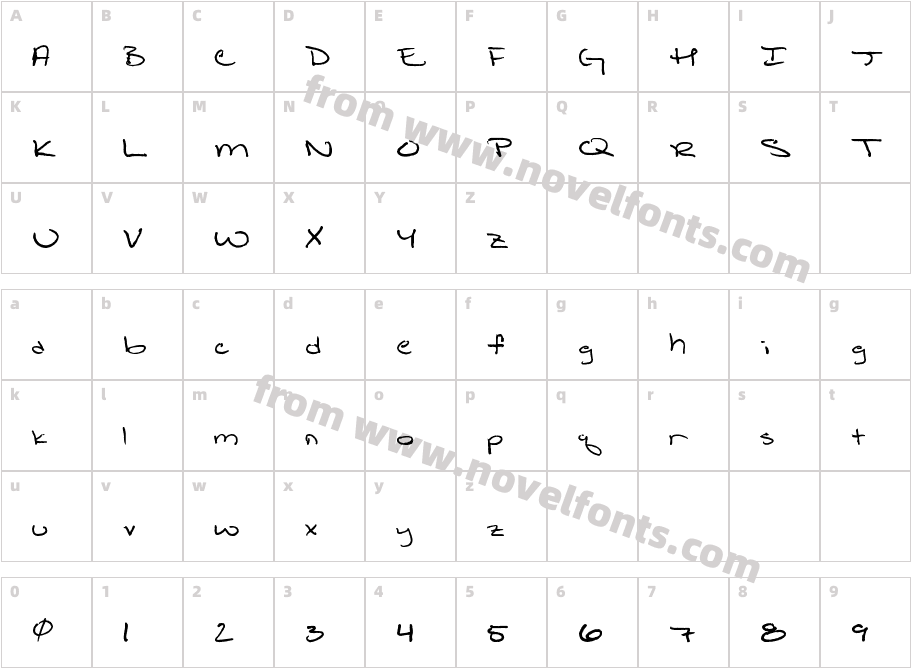 Shattered PrintCharacter Map