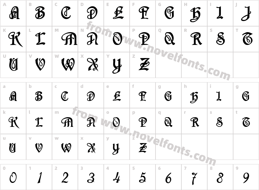 SherwoodCaps BoldCharacter Map