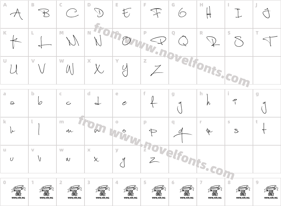 Shimes One PERSONAL USECharacter Map