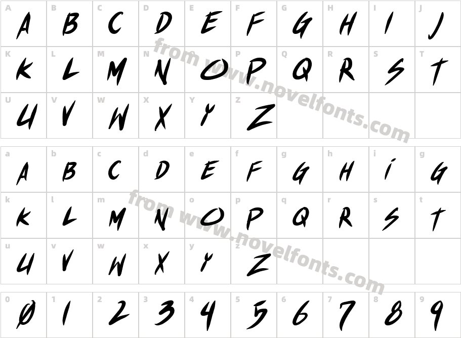 Shin Akiba Punx Bold ItalicCharacter Map