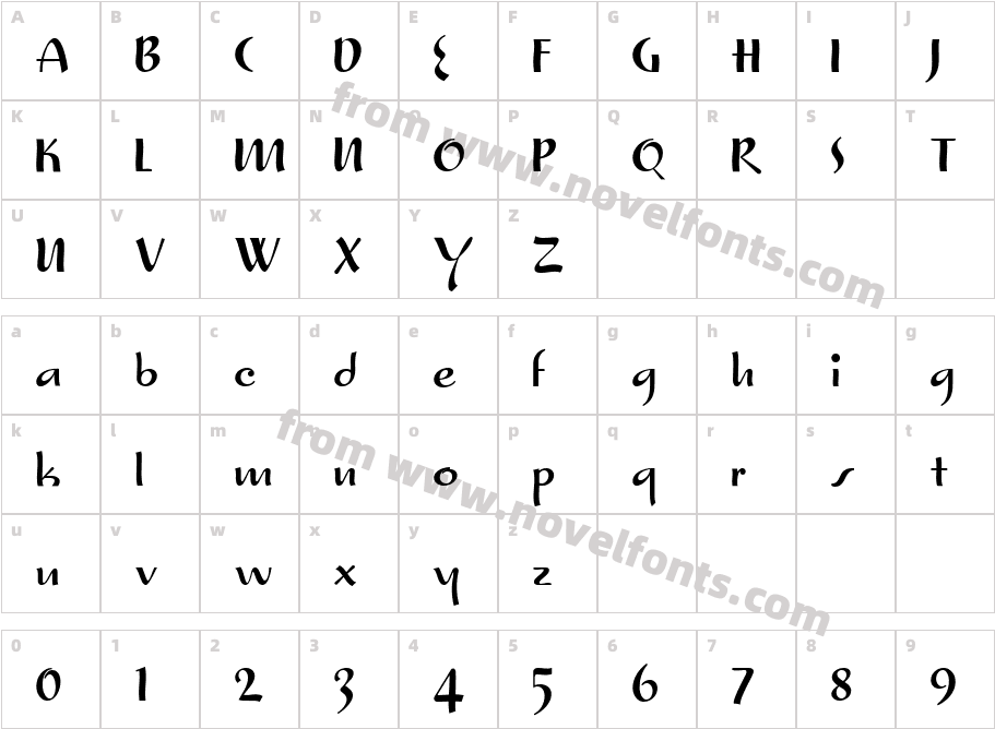 Shishka Bob NF MediumCharacter Map