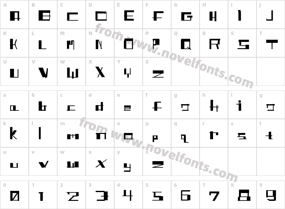 ShitfontCharacter Map