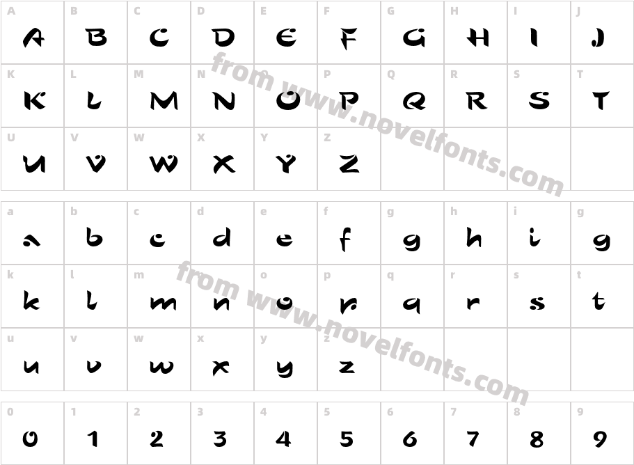 ShoLTStd-RomanCharacter Map