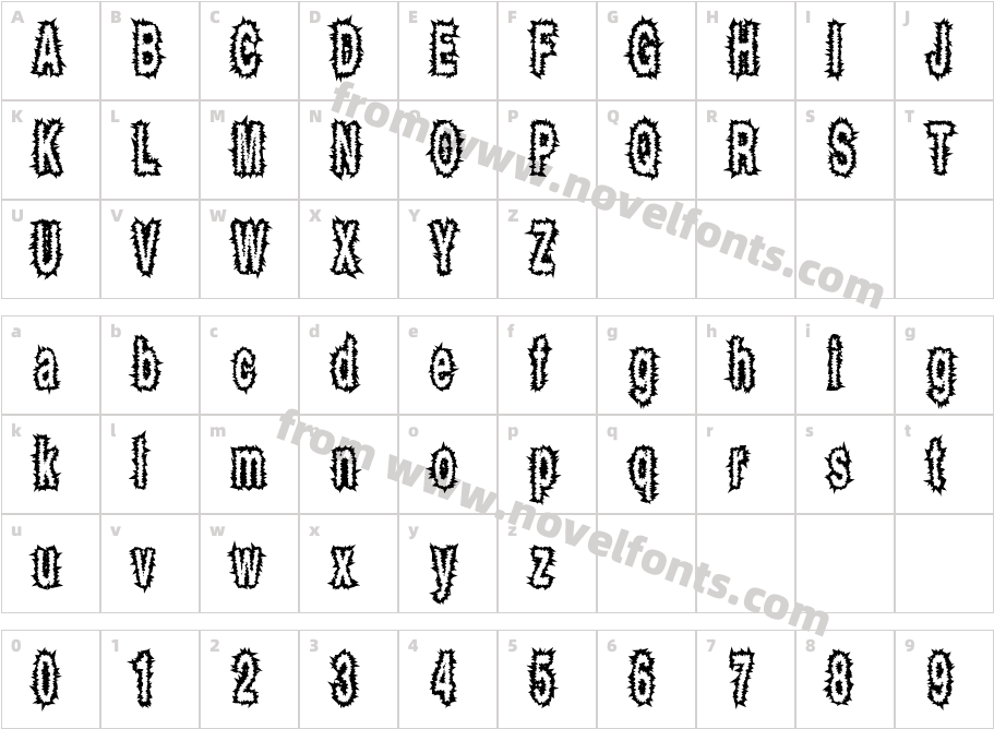 ShockThickCharacter Map