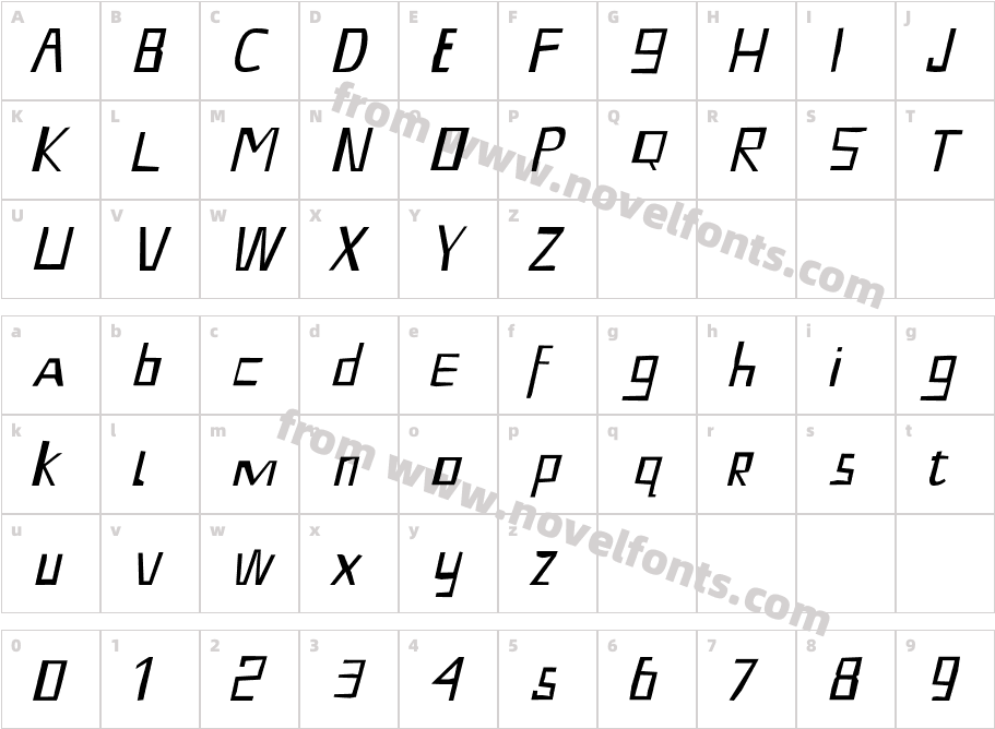 ShoeRepairs-ItalicCharacter Map