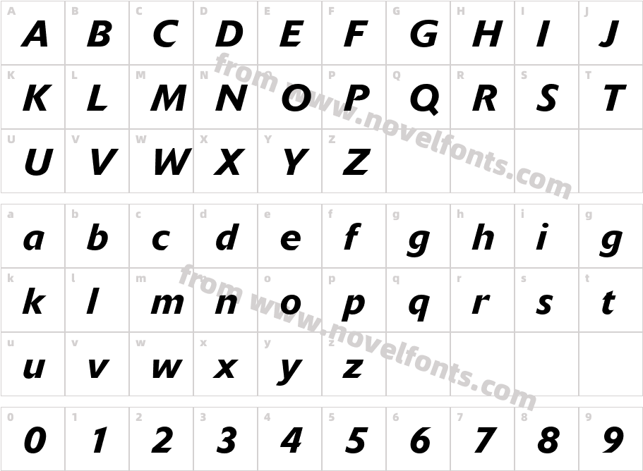 Delta Jaeger Medium ItalicCharacter Map