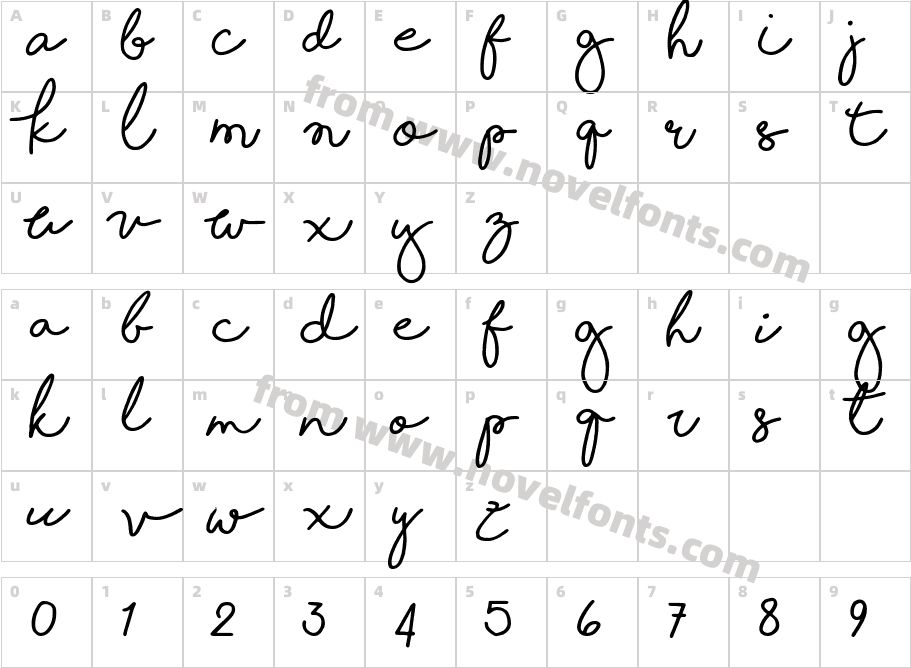 Shorelines Script BoldCharacter Map