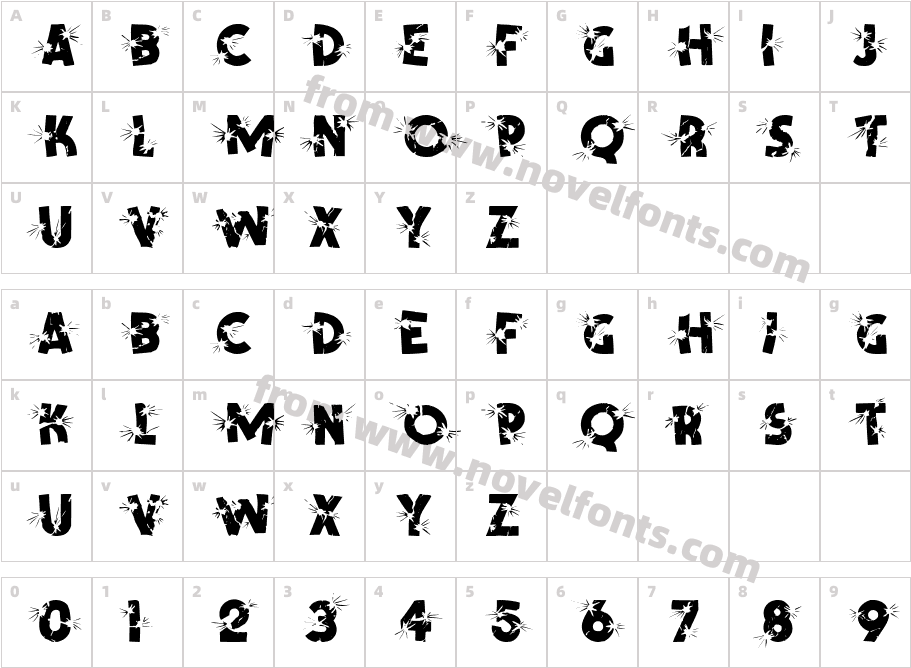 Shrapnel MediumCharacter Map