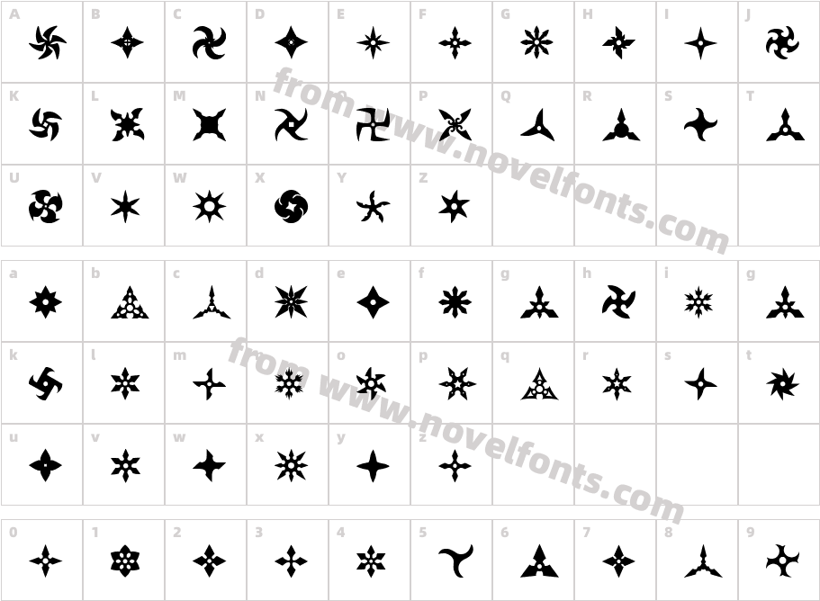 ShurikenCharacter Map