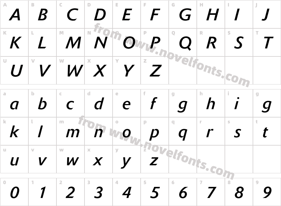 DeltaBQ-BookItalicCharacter Map