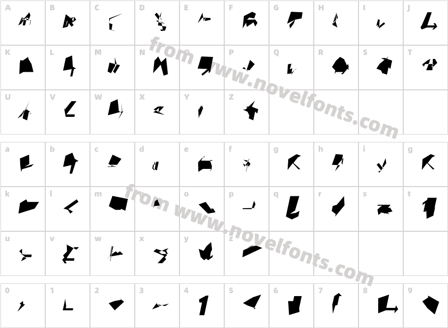 Siberia ObliqueCharacter Map