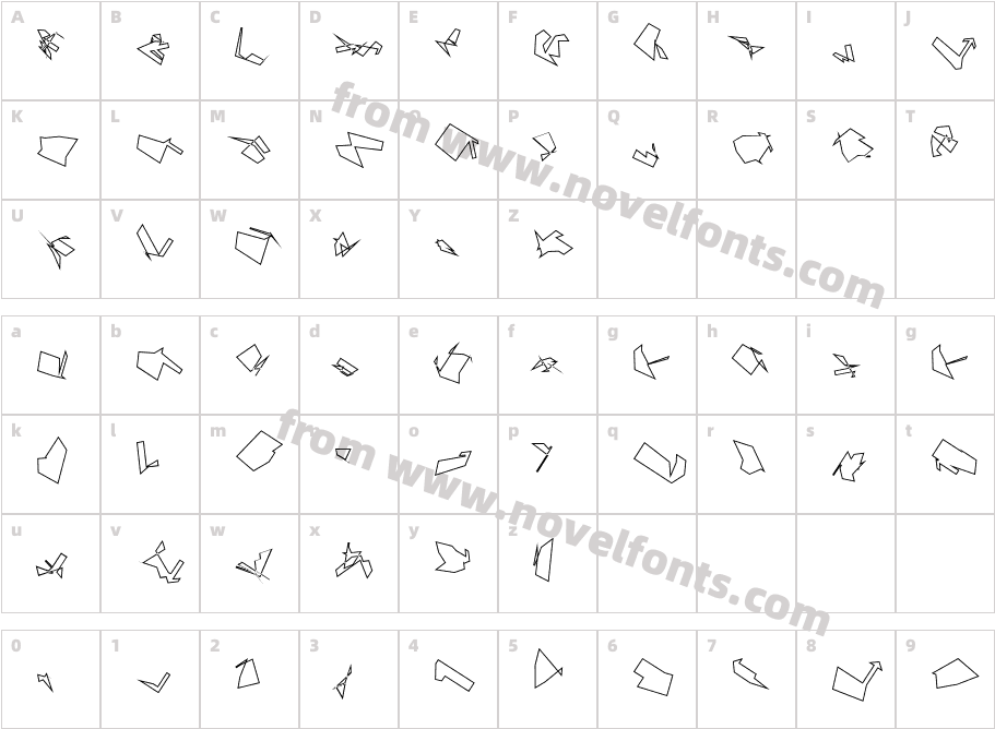 Siberia Tilt OutlineCharacter Map