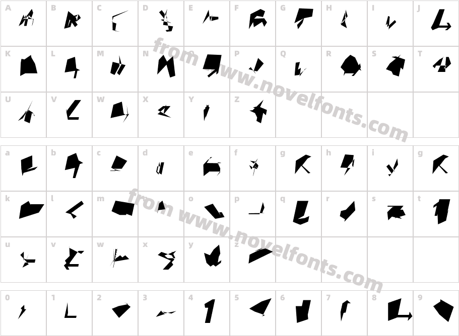 Siberia Wide ObliqueCharacter Map