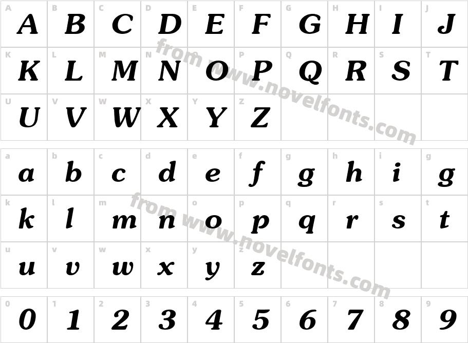 .VnSouthern Bold ItalicCharacter Map