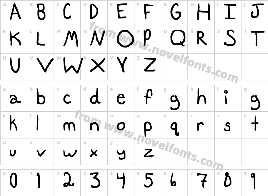 Siera'sFont1Character Map