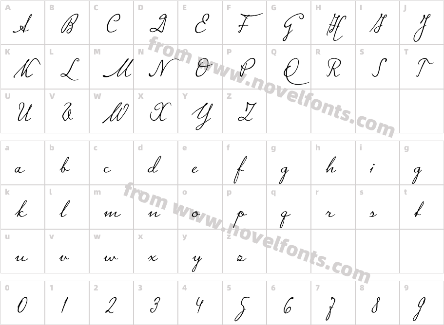 Signato RegularCharacter Map