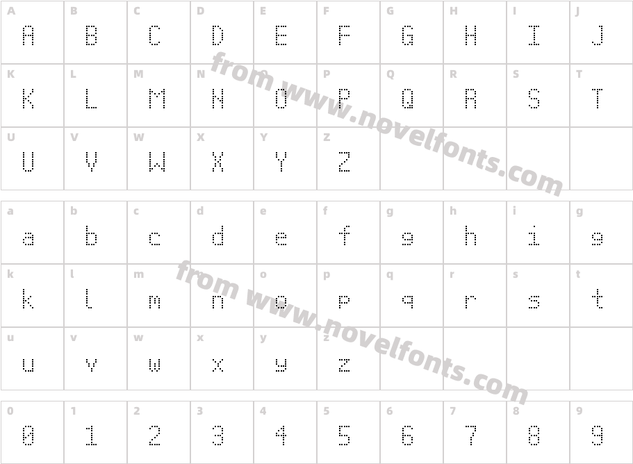 Signus Digital Square NBPCharacter Map