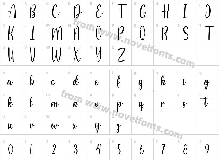 SilfiaRegularCharacter Map