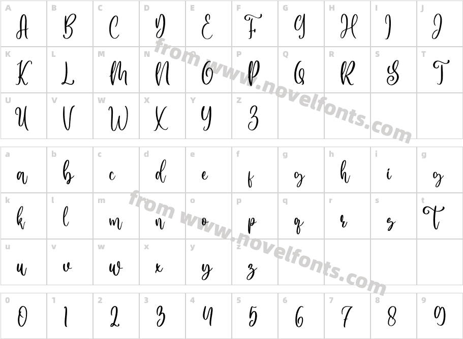 SiluettaCharacter Map