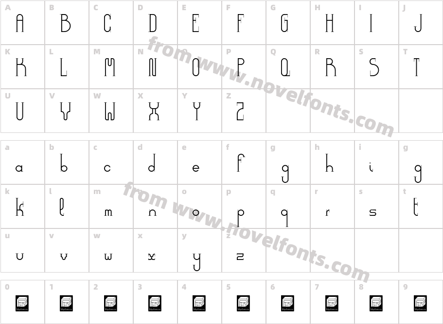 DemocrazySerif-LightCharacter Map