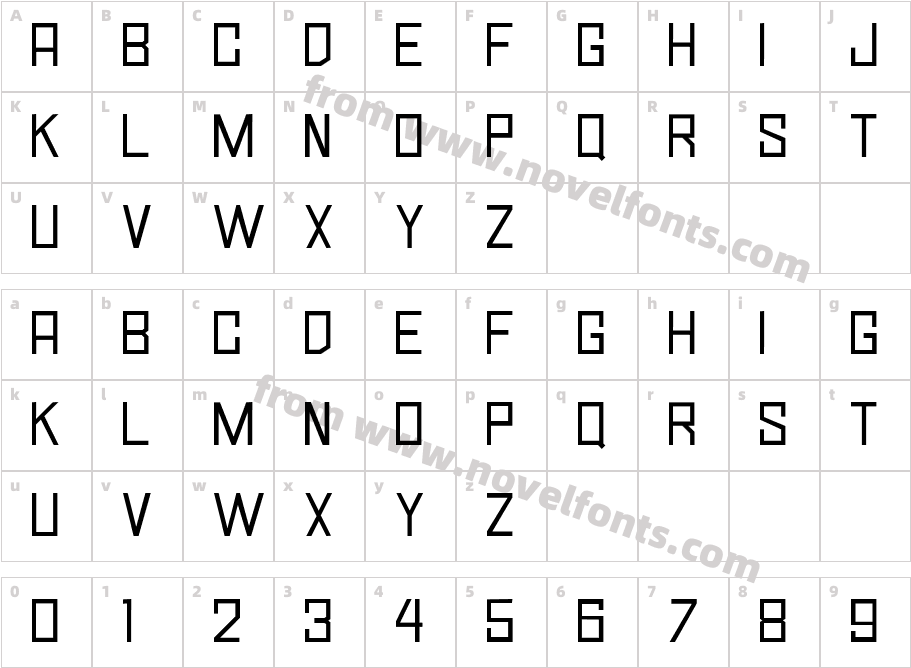 Simply Square JLCharacter Map