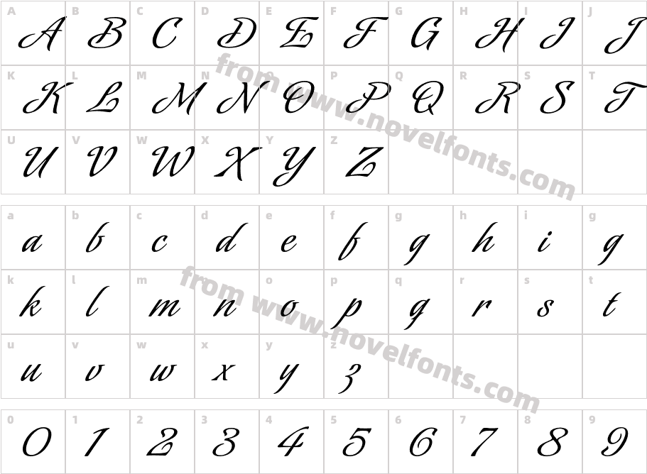 SinfonietaCharacter Map