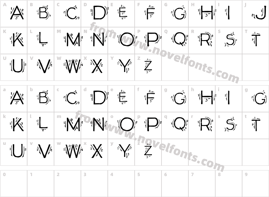 Single StrokeCharacter Map