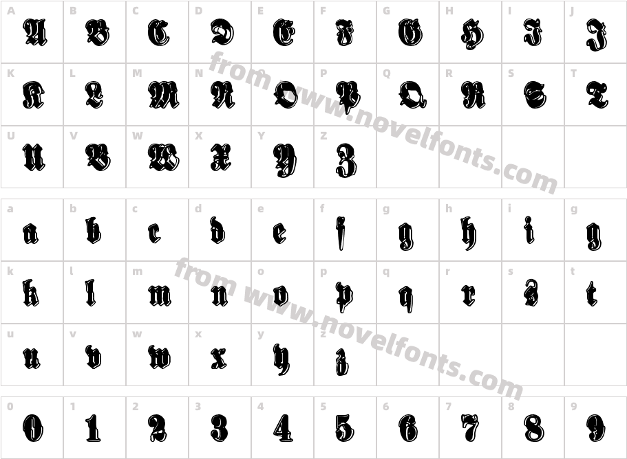 Sinisenharmaa PerkeleCharacter Map