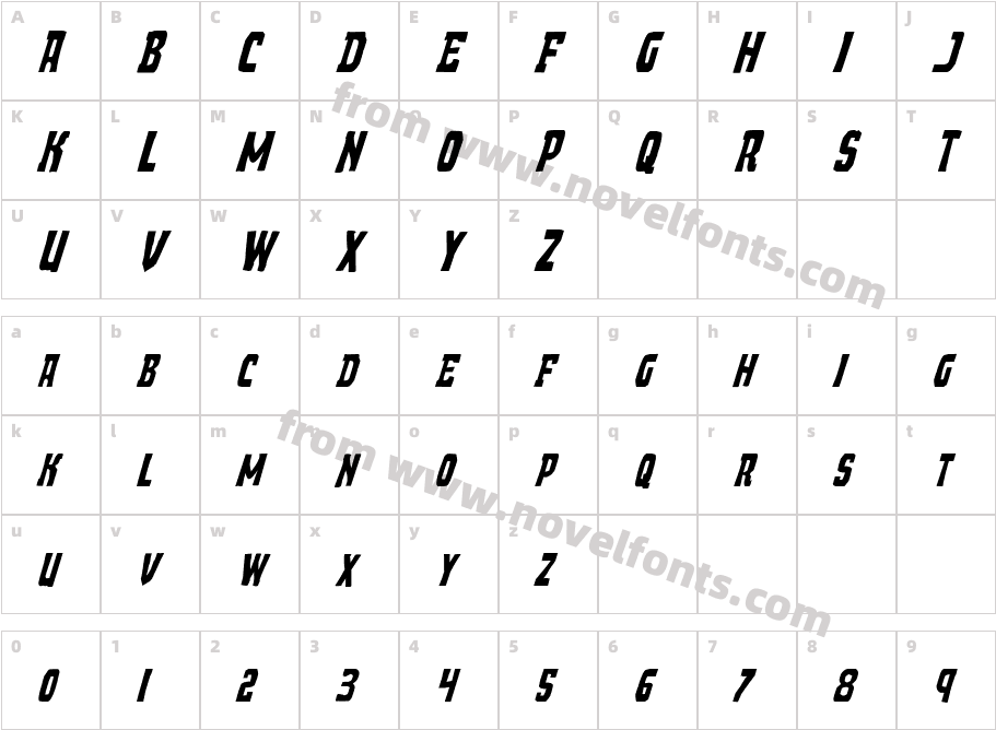 Demon Priest ItalicCharacter Map