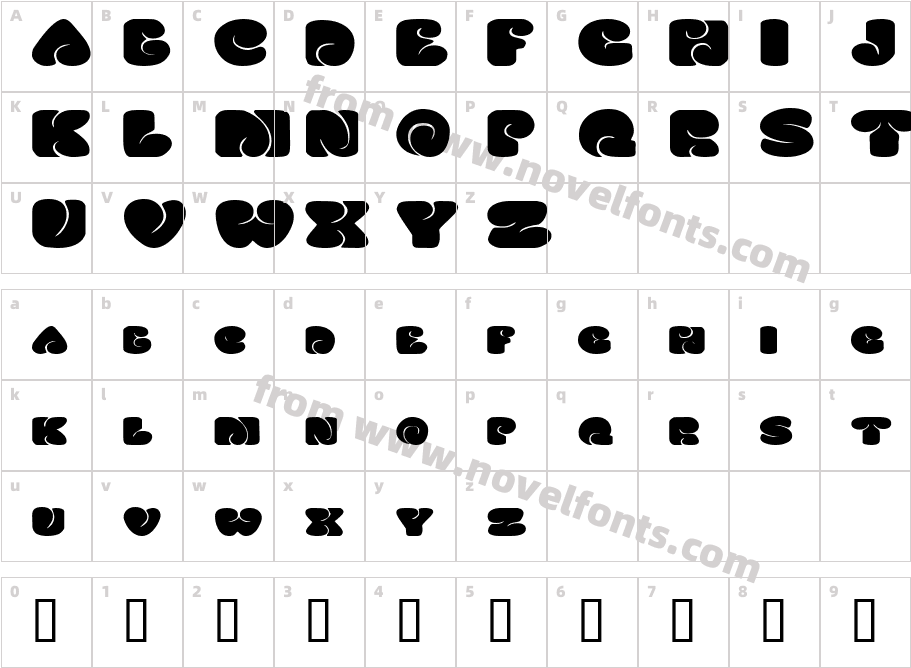 SixtiesVibeExtendedRegularSWFTECharacter Map