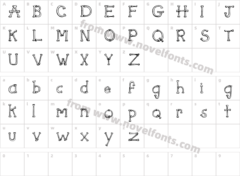 SketchBonesCharacter Map