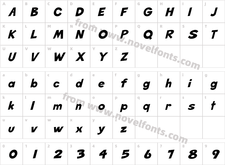 SketchHeavy ItalicCharacter Map