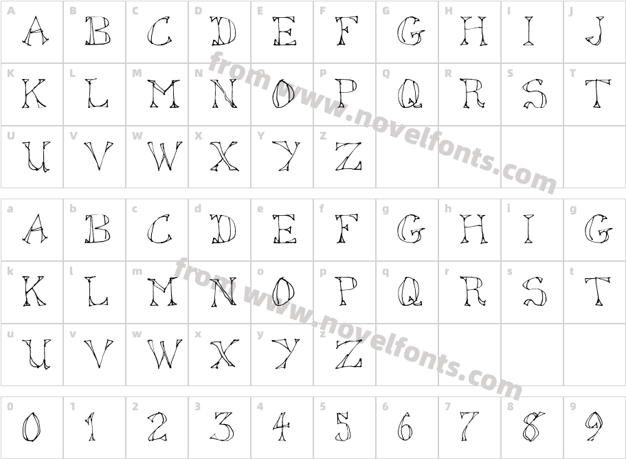 Sketched OutCharacter Map