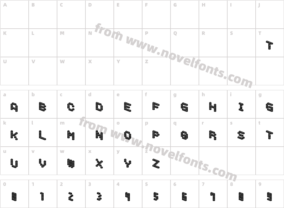 DemonCubicBlockFont TileCharacter Map