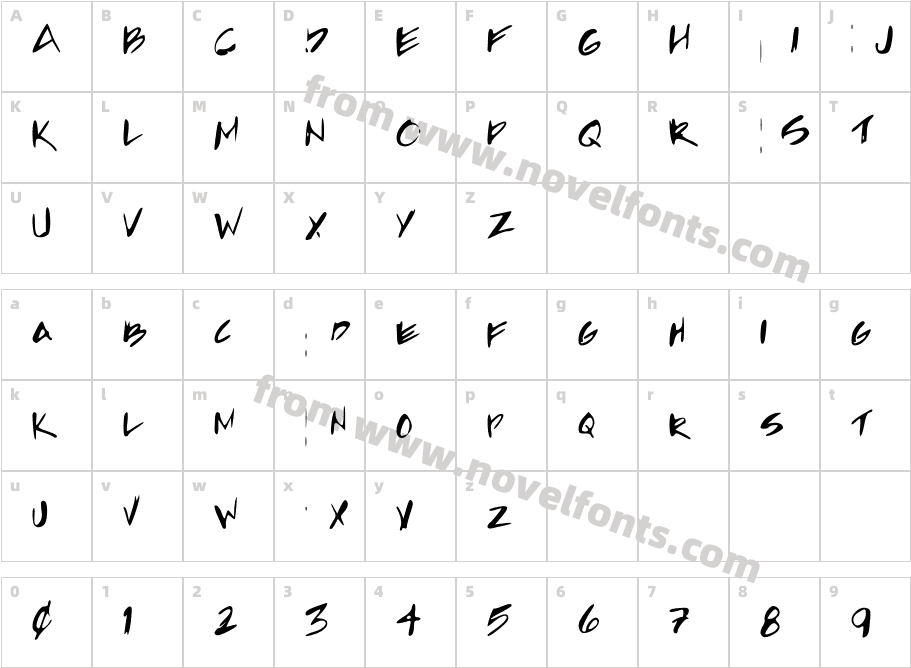 SketchyArch2Character Map