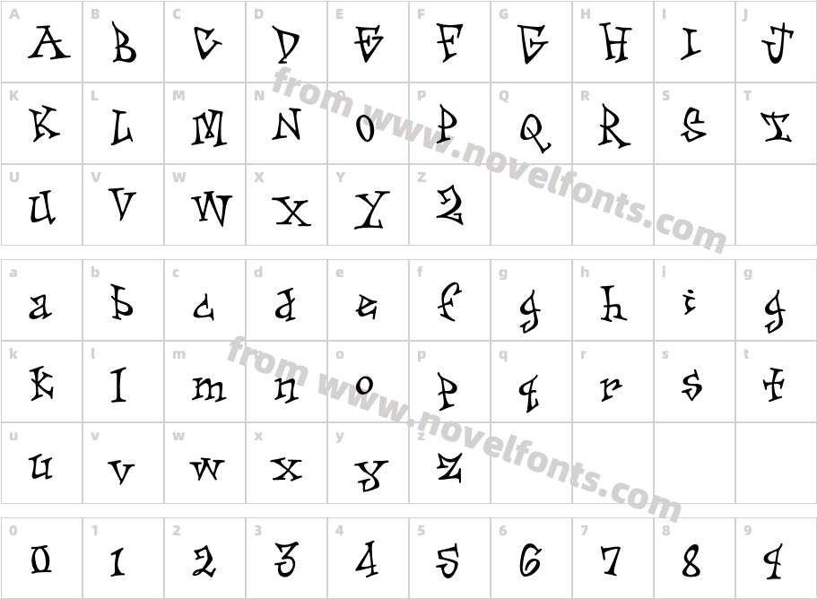 Skiffledog-BoldScratchCharacter Map