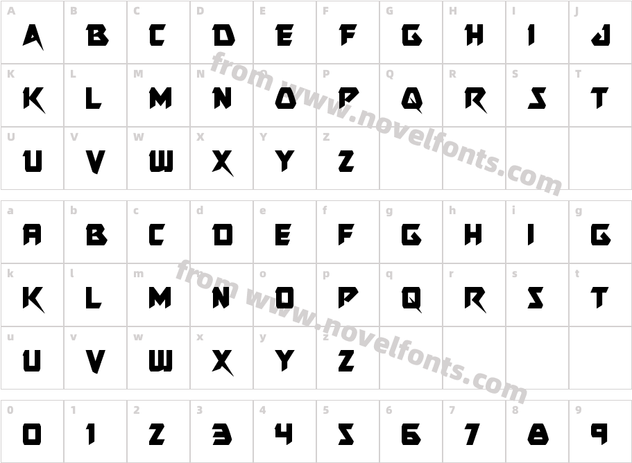 Skirmisher CondensedCharacter Map