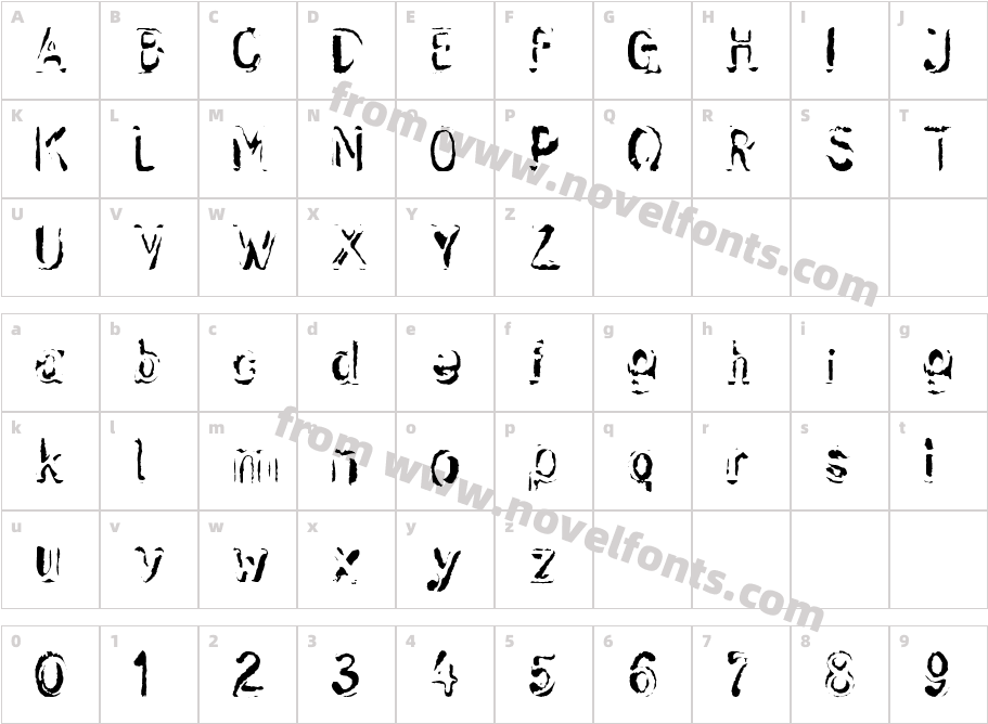 Skwieker RegularCharacter Map