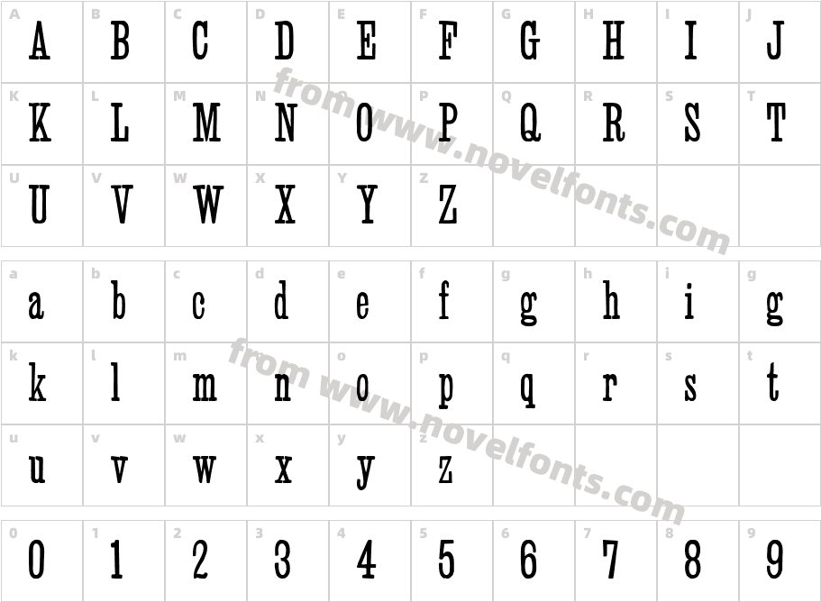 Slab Serif HPLHSCharacter Map