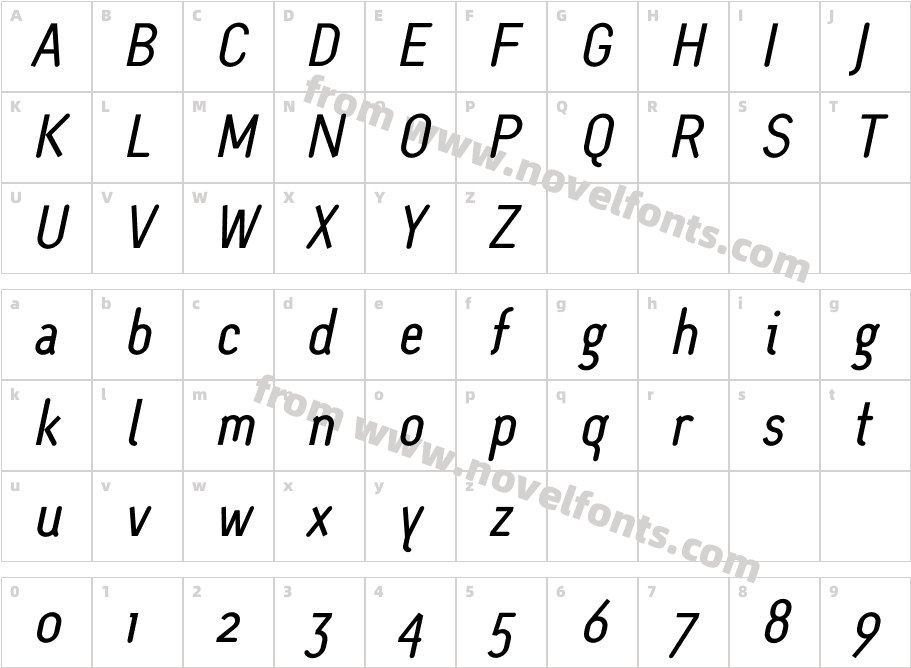 SlantedCharacter Map